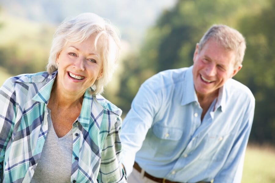 Smiling Couple Walking